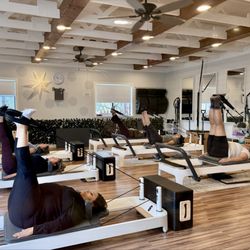 Flow Pilates - Cloverdale location, unit 201 @ 5627 176A ST - group class in main studio