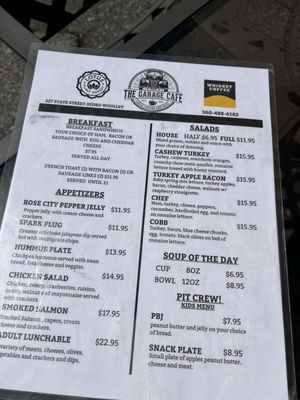 Menu photo 2 The Garage Cafe Sedro-Woolley, WA Menu photo 2 The Garage Cafe Sedro-Woolley, WA