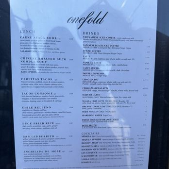 Onefold - Menus - Breakfast & Brunch Near Me - Denver, Colorado Onefold - Menus - Breakfast & Brunch Near Me - Denver, Colorado
