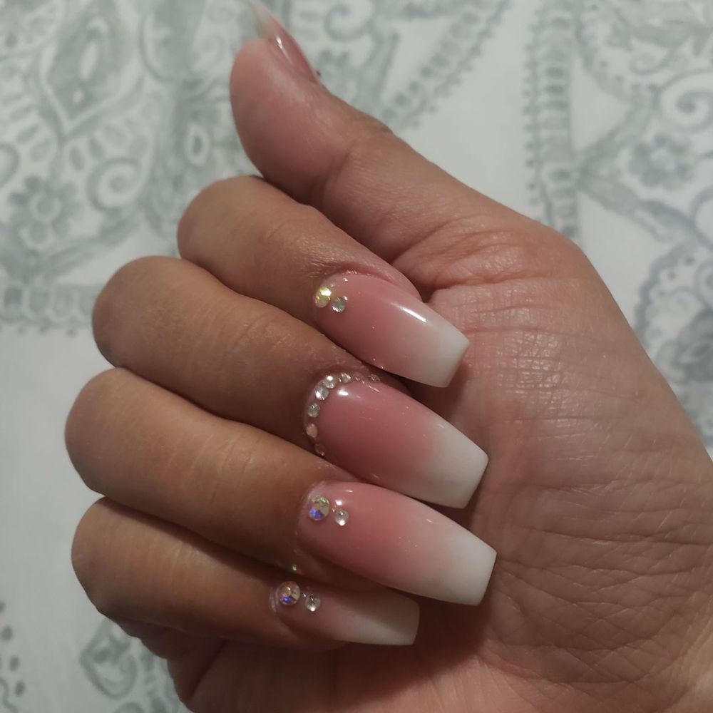 Ombre nails with rhinestones Ombre nails with rhinestones