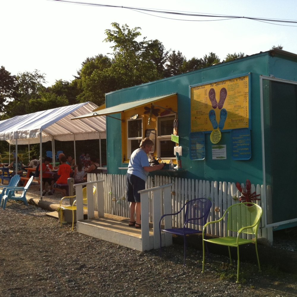 Williamsburg Snack Bar - people sitting at tables outside - Sandwiches Near Me - Haydenville, Massachusetts