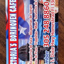 Victoria's Borinquen Cafe - Business card - front