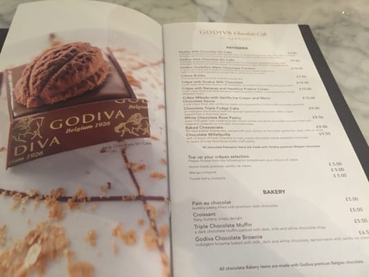 Menu photo 3 Godiva Cafe London, XGL Menu photo 3 Godiva Cafe London, XGL