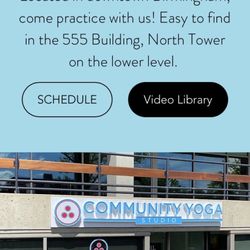 Community Yoga Studio - Address and building front, from their website.