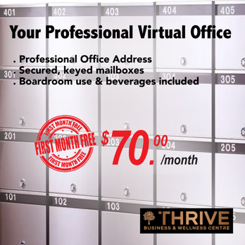 Thrive Business Centre - One month free when you sign up for a Virtual Office - Shared Office Spaces Near Me - Calgary, Alberta Thrive Business Centre - One month free when you sign up for a Virtual Office - Shared Office Spaces Near Me - Calgary, Alberta