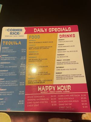 Menu photo 5 Corner Kick Omaha, NE