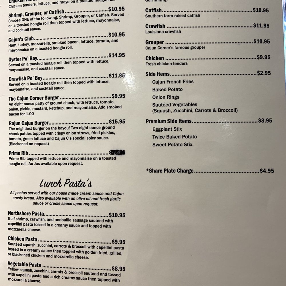 The Cajun Corner On Broad - Menu (back) - New American Near Me - Eufaula, Alabama The Cajun Corner On Broad - Menu (back) - New American Near Me - Eufaula, Alabama