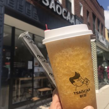 Tsaocaa - Iced Mango Green Tea with Milk Foam - Bubble Tea Near Me - Pittsburgh, Pennsylvania
