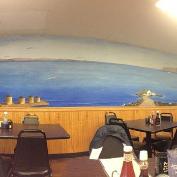 Petros - The Greek island mural makes it look like I'm right on the Aegean Sea, except this time with Bacon! - Breakfast & Brunch Near Me - Chicopee, Massachusetts
