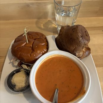 Popovers on the Square - Pulled pork sandwich, Tomato Bisque, popover - Breakfast & Brunch Near Me - Portsmouth, New Hampshire Popovers on the Square - Pulled pork sandwich, Tomato Bisque, popover - Breakfast & Brunch Near Me - Portsmouth, New Hampshire
