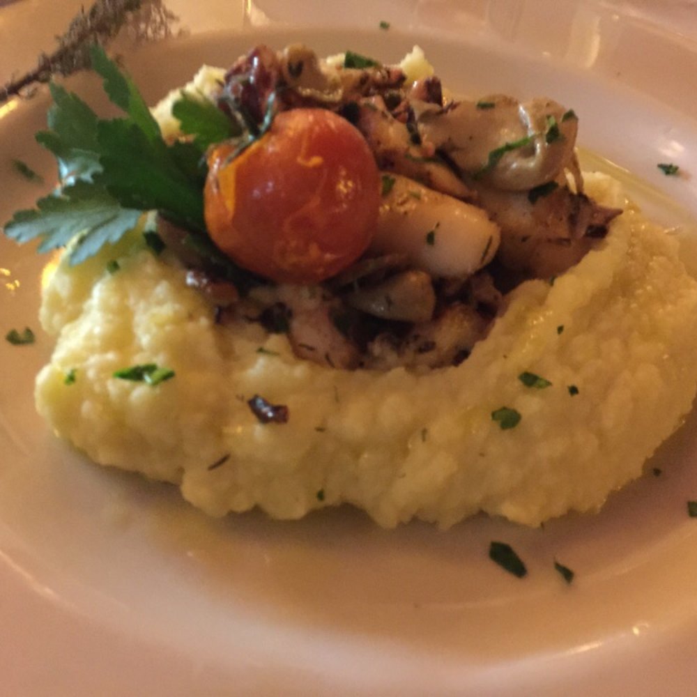 Limone - Octopus and porcini on a bed of mashed potatoes, unusual but well-executed mix - Pizza Near Me - Milan, Michigan