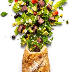 Bread Zeppelin - Southwest Zeppelin. Shown with Steak. We Cater! Let us Elevate your Next Event.