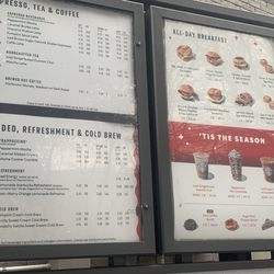 Drive thru menu