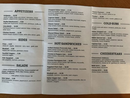 Menu photo 2 Nate's Italian Kitchen Tucson, AZ