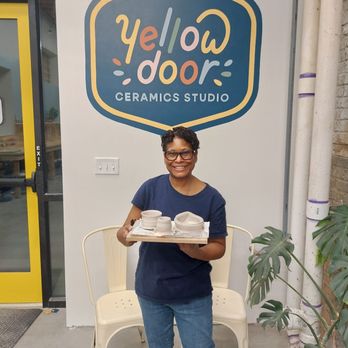Yellow Door Ceramics Studio - First time throwing a pottery wheel.....I guess that's how you describe it. - Art Classes Near Me - Indianapolis, Indiana Yellow Door Ceramics Studio - First time throwing a pottery wheel.....I guess that's how you describe it. - Art Classes Near Me - Indianapolis, Indiana