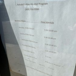 Rehabilitation Alcohol Program - hours stating that they close at three