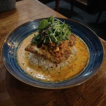 Gustazo Cuban Kitchen & Bar - Cambridge - El Dorado (mahi mahi with lobster-coconut milk broth and coconut rice). Must try! - Cuban Near Me - Cambridge, Massachusetts