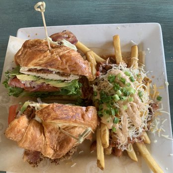 The Pan - Chicken croissant Crispy Chicken  Sandwich - Pizza Near Me - Gardena, California