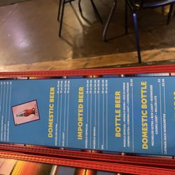 Drink menu