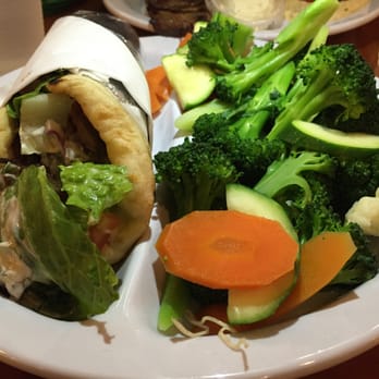 Chicken Maison - Gyro Sandwich with a huge portion of veggies as a side - Mediterranean Near Me - Gardena, California