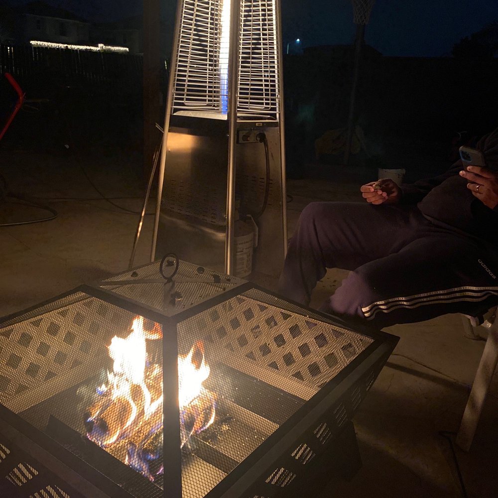Finished another fine cigar while testing out our new fire pit. Finished another fine cigar while testing out our new fire pit.