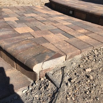Brazilian Pavers - Paver cut visible on a walkway . Amateur work - Masonry/Concrete Near Me - Las Vegas, Nevada