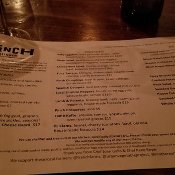 Pinch Kitchen - Pinch's 2018 Seasonal Menu - New American Near Me - Miami, Florida Pinch Kitchen - Pinch's 2018 Seasonal Menu - New American Near Me - Miami, Florida