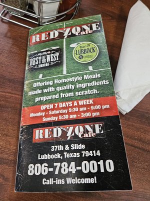 Menu photo 5 Red Zone Cafe Lubbock, TX