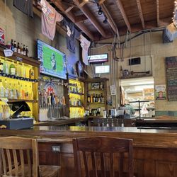 The bar area, demonstrative of the decor.