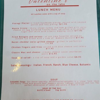 Valentines on the Lake - Menu - Polish Near Me - Olcott, New York Valentines on the Lake - Menu - Polish Near Me - Olcott, New York
