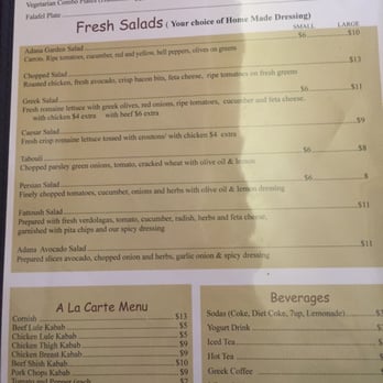 Adana Restaurant - Updated menu 3/28/2016 - Middle Eastern Near Me - Glendale, California Adana Restaurant - Updated menu 3/28/2016 - Middle Eastern Near Me - Glendale, California
