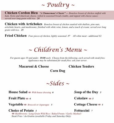 Menu photo 3 Timmerman's Supper Club East Dubuque, IL Menu photo 3 Timmerman's Supper Club East Dubuque, IL