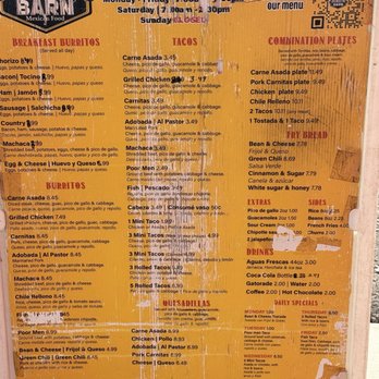 Burrito Barn - Menu - Food Trucks Near Me - Goodyear, Arizona