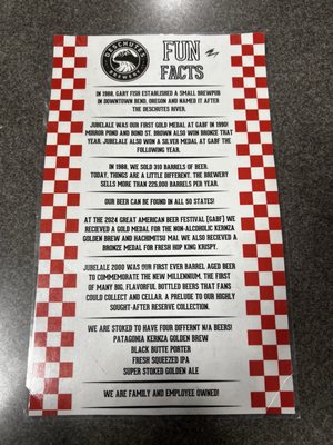Menu photo 3 Deschutes Brewery Tasting Room Bend, OR