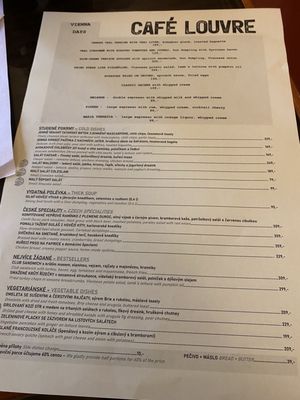 Menu photo 7 Café Louvre Prague, PR