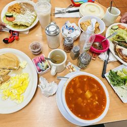 Villa Cariño Mexican Restaurant - 30. Three Enchiladas Plate ,Menudo, 38. La Tampiquena, kids pancake with eggs