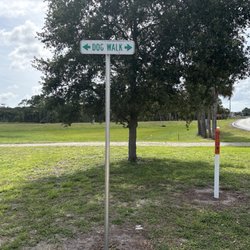 Florida Dept of Transportation Rest Area - Dog walk area on both ends of the parking lot
