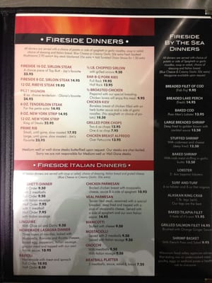 Menu photo 4 Fireside Restaurant & Lounge Kenosha, WI Menu photo 4 Fireside Restaurant & Lounge Kenosha, WI