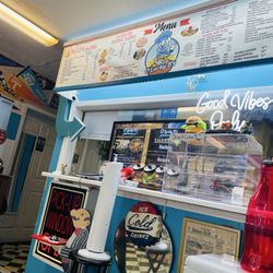 O’Lucky B’s Famous Nachos - Menu board+ Inside counter where you place your order