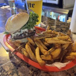 Blue cheese burger