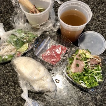 Pho Papa - 1. Pho Dac Biet (Large) w/ Beef Rib to-go ($23.68). So much packaging! - Vietnamese Near Me - San Jose, California