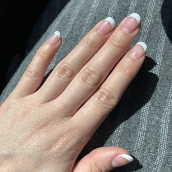 Sassy Nails - Left hand French tip gel - Nail Salons Near Me - Tustin, California Sassy Nails - Left hand French tip gel - Nail Salons Near Me - Tustin, California