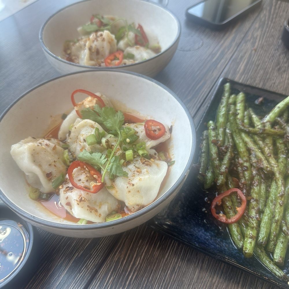 Dumpling Time - Chili pork Wontons and green beans - Dim Sum Near Me - Palo Alto, California