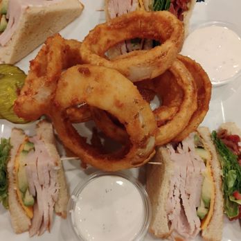 Salt & Pepper - Club sandwich with onion rings - American Near Me - Fullerton, California