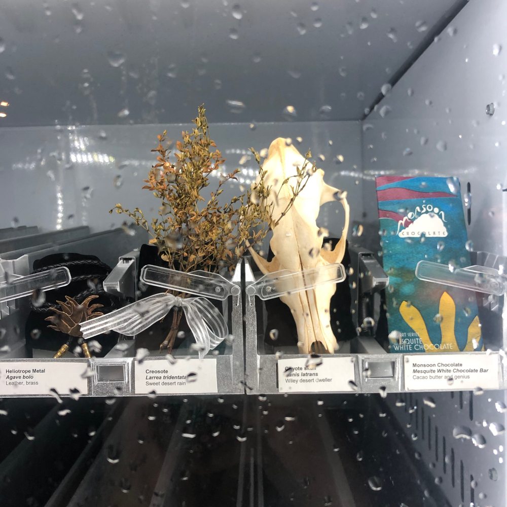 Modern art piece; vending machine filled with Tucson-related-artifacts. Modern art piece; vending machine filled with Tucson-related-artifacts.