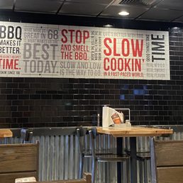 a sign in a restaurant