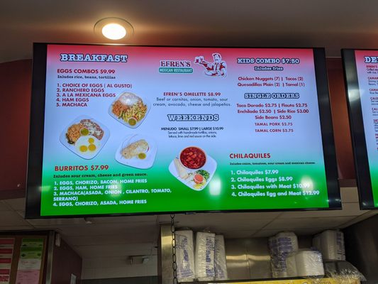 Menu photo 3 Efren's Mexican Restaurant Santa Maria, CA