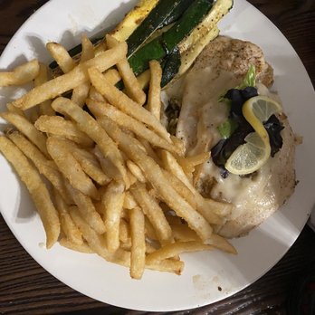 5D Steakhouse - Stuffed flounder with fries, salad not pictured - Steakhouses Near Me - Port O'Connor, Texas