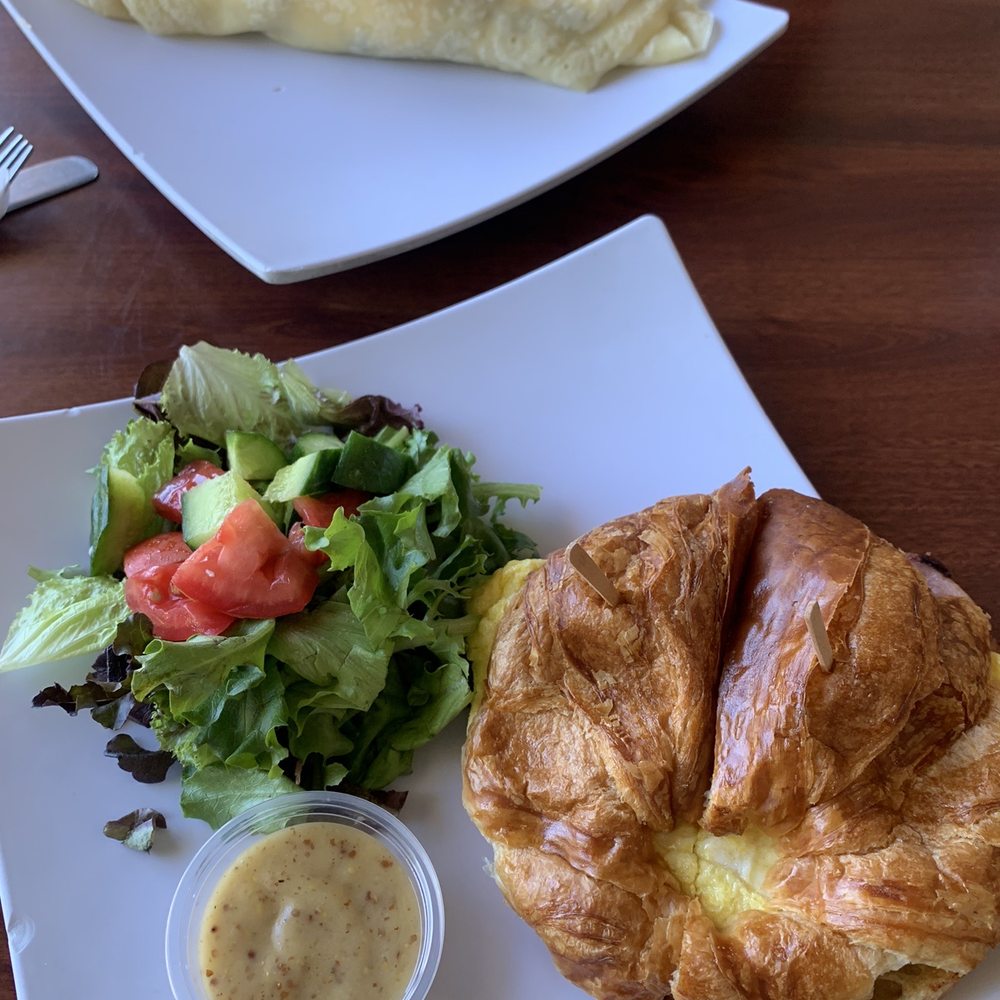 Mirabelle Cafe - Croissant egg sandwich w/ ham & Swiss - Desserts Near Me - Fair Oaks, California Mirabelle Cafe - Croissant egg sandwich w/ ham & Swiss - Desserts Near Me - Fair Oaks, California