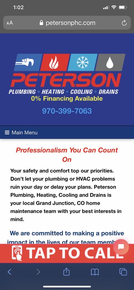 Slide of Peterson Plumbing, Heating, Cooling & Drain